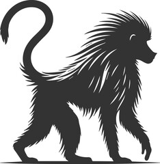 Animal vector baboon silhouette