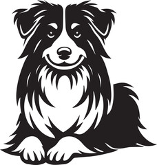 Border Collie Silhouette Vector Illustration for Graphic Design