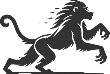 Animal vector baboon silhouette