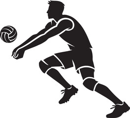 Fototapeta premium Female Volleyball Player Vector Silhouette