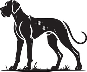 Great Dane Black and White Vector Silhouette Logo Design