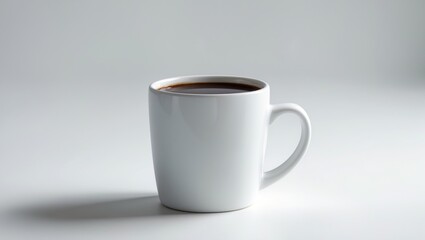 White ceramic coffee mug. Detached on a plain white background.