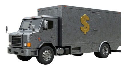 Isolated Armored Truck Finance Security
