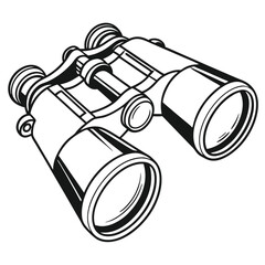 binoculars on white background