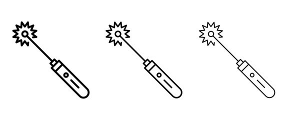 Pointer laser icon Vector illustration with bold, light, thin stroke.