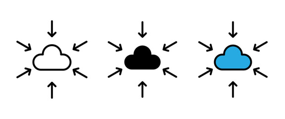 Fototapeta premium Data aggregation icon Vector illustration stroke filled and colored icon set.