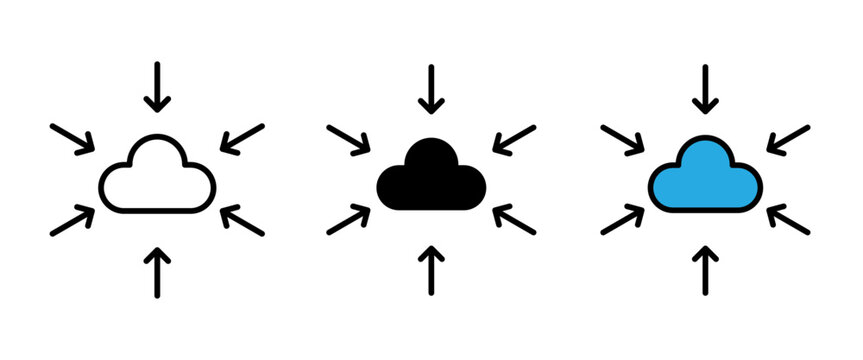 Data aggregation icon  Vector illustration stroke filled and colored icon set.