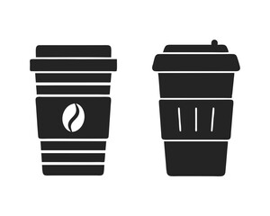 coffee cup icon vector silhouette illustration isolated on white background
