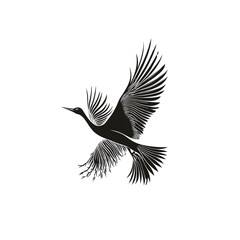 Obraz premium Elegant Silhouette of a Bird in Flight