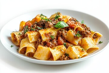 Pasta with meat sauce dish