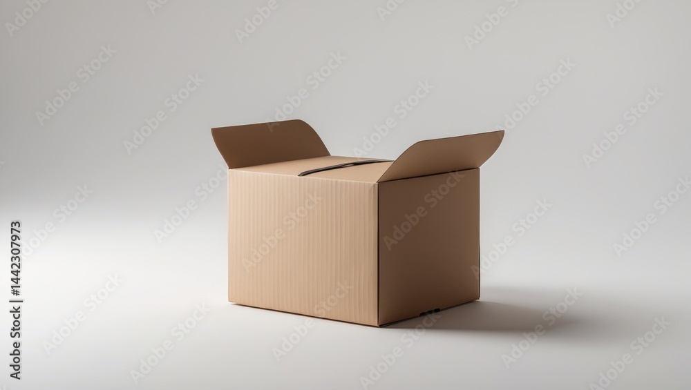 Poster Cardboard box with clipping path against a background