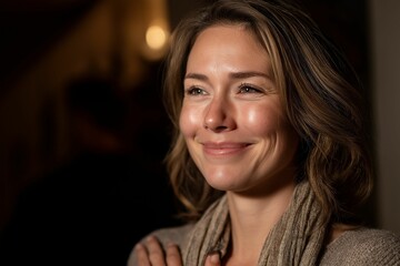 AI-generated Smiling woman portrait indoors