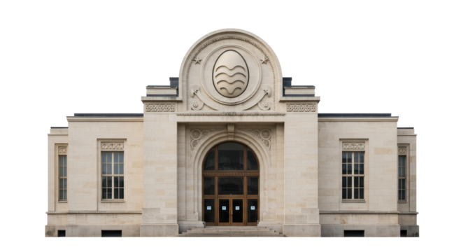 Isolated Classical Style Building Exterior