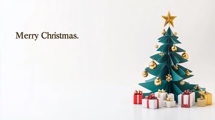 Naklejka premium Origami Christmas Tree