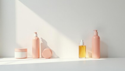 Clean minimalist product display, pristine white backdrop, surface, shadow