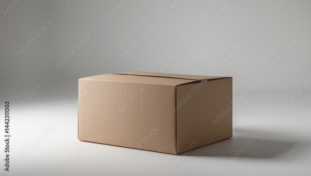 Poster Cardboard box displayed from the front against a plain background