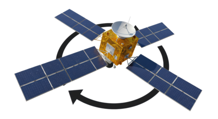 Isolated Rotating Satellite with Solar Panels