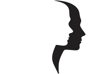 Face-to-Face Silhouette SVG – Optical Illusion Profile Clipart Design

