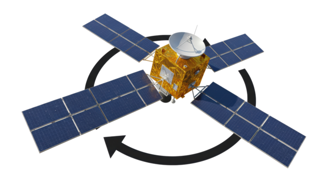 Isolated Rotating Satellite with Solar Panels