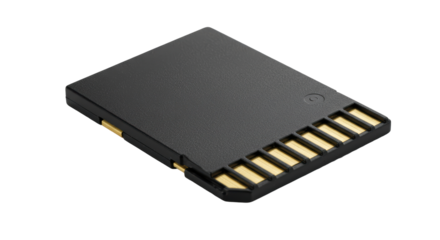 Isolated SD Memory Card Close-up Detailed View