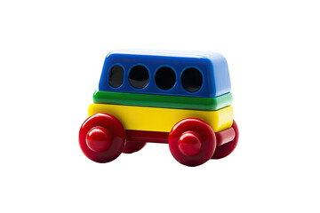 Colorful stackable toy bus  Interactive stacking blocks create a miniature vehicle