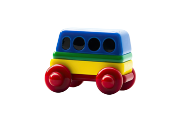 Colorful stackable toy bus  Interactive stacking blocks create a miniature vehicle