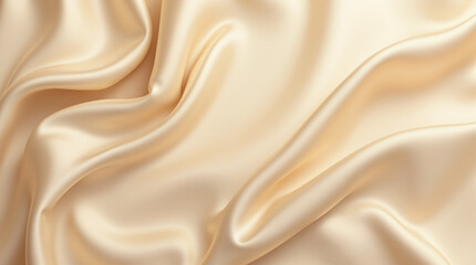 Obraz premium The image shows a beige satin fabric with folds and creases