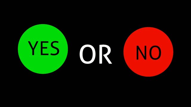 YES or NO animation on black screen