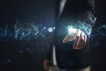 Hand touching the Metaverse Universe, A Conceptual Shift in Digital Transformation for...