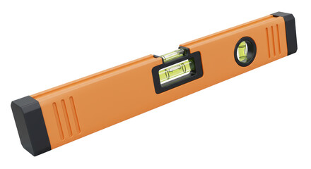 Isolated Orange Spirit Level Tool on White Background