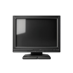 CRT computer monitor, on transparent background