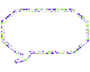 ステンドグラス風吹き出し　三角形模様　細長い八角形