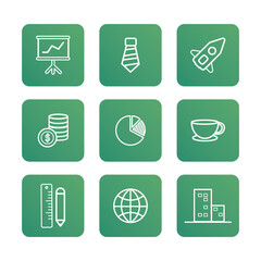 Business icon set. Business Workshop icons for web and mobile app.