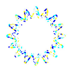 ステンドグラス風吹き出し　三角形模様　丸みのあるギザギザした形