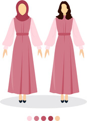 Hijab girl in pink dress