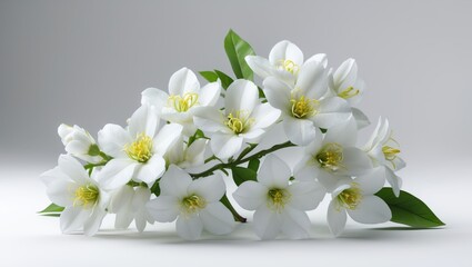 Fototapeta premium Jasmine white flower against a plain background