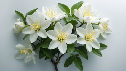 Fototapeta premium Background with isolated Jasmine flowers