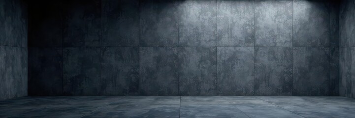 Dark panoramic background, modern concrete wall and floor , design, dark