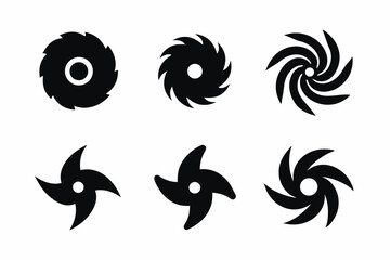 Naklejka premium set of cyclone icon vector silhouette illustration isolated on white background