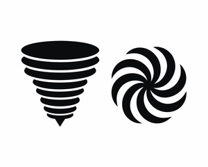 cyclone icon vector silhouette illustration isolated on white background