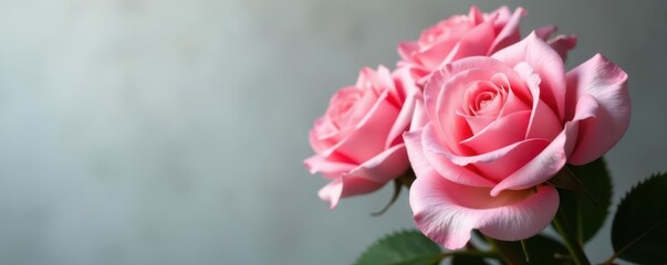 Delicate pink roses, lush blooms, elegant bouquet, elegant, delicate