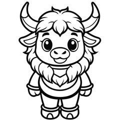 Obraz premium Cute yak coloring page