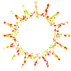 ステンドグラス風吹き出し　三角形模様　ギザギザした形