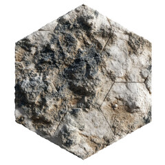 Hexagonal terrain tile, on transparent background