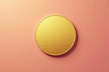 Modern minimal gold circle gift card mockup, clean lines, element, card, promotional