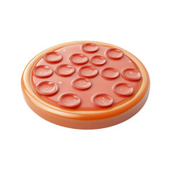 A cartoon pepperoni pizza illustration showing a simple design