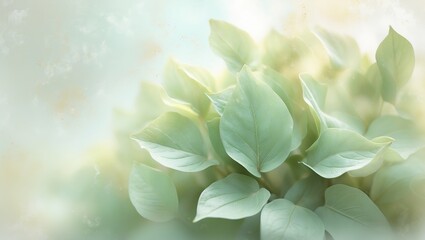 Gentle flower composition with foliage, lovely text background