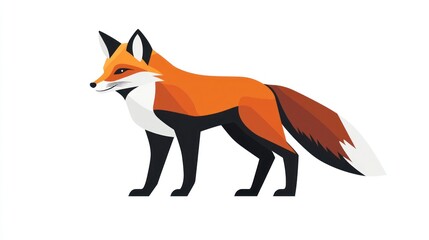 Obraz premium Stylized illustration of a red fox