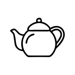 Fototapeta premium Teapot Outline Icon Kitchenware Tea Kettle Drink Vector Symbol