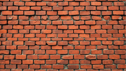 Obraz premium Brick wall background. Realistic brick wall vector illustration with detailed texture. Seamless brick wall. 